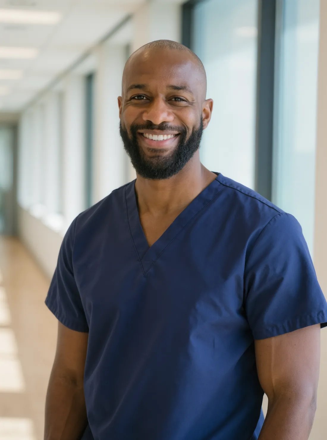 Dr. Theo Marchbanks, smiling in the office